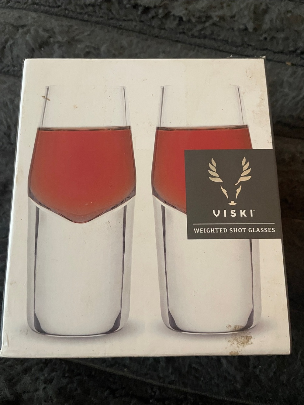 Raye Crystal Heavy Base Shot Glasses Set of Two NWT